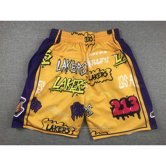 Short Los Angeles Lakers Slap Sticker Just Don Jaune